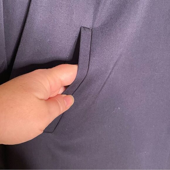 J. Peterman Lightweight Navy Wool Point Collar Single Button Coat Size‎ 10 - Picture 5 of 10